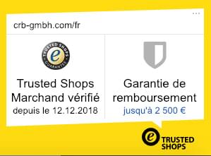 französische Trusted Shops Zertifizierung für den Asbest-Analyse Shop von CRB