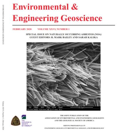 Special issue of the Journal of Environmental and Engineering Geoscience (E&EG), Volume 26, Number 1, February 2020